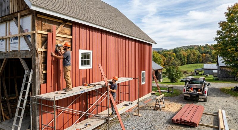 Barn Siding Installation in Cambridge, VT