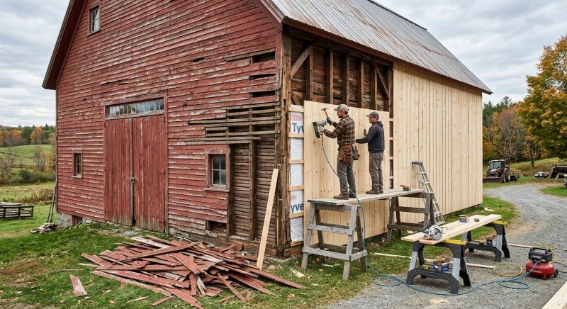 Barn Siding Replacement in Franklin County, VT