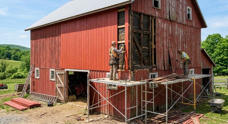 Barn Siding Replacement in Waterbury, VT