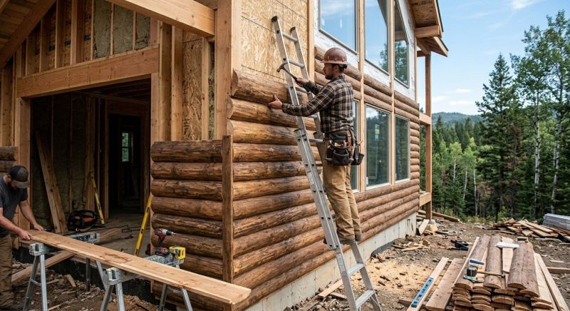 Log Siding Installation in Huntington, VT