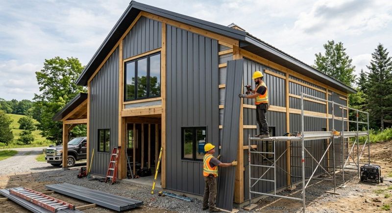 Pole Barn Siding Installation in Chittenden County, VT